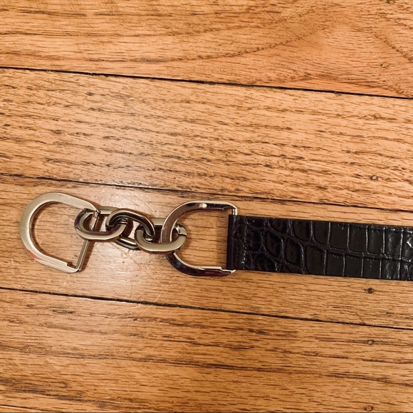 Leather black snakeskin texture belt M - Picture 3 of 8